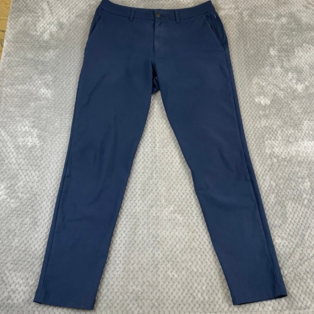 Lululemon Commission‎ Pant Mens 33 Navy Blue Slim Warpstreme LM5AQZS